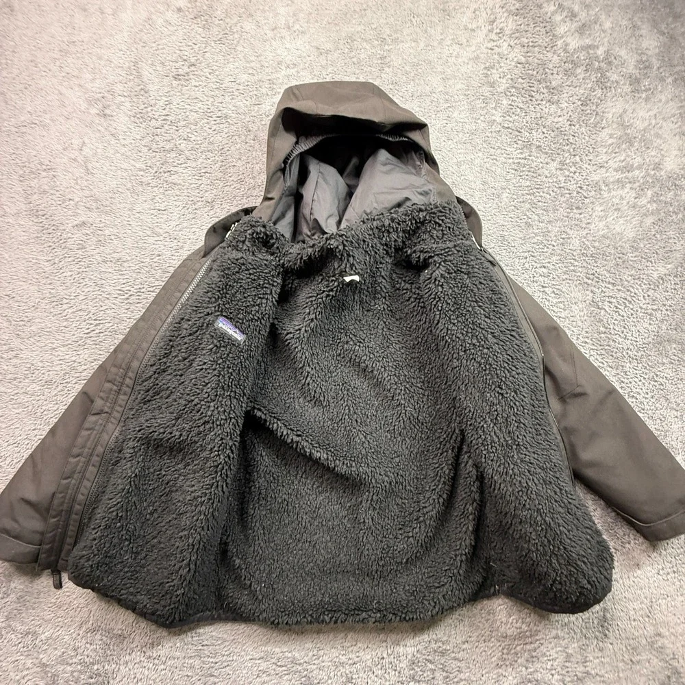 Patagonia Kid's 4 -in-1 Hooded Jacket MAC Ski & Snowboard Brown M 8-10 EUC